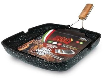 Sicignano Parrilla grill 28 x 28 x 4 cm con mango plegable