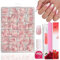 Falsche Nägel Tips Set - 360 Stück Französisch Falsche Nägel Zum Aufkleben - Weiß Rosa Gradient Design Künstliche Nägel Ballerina Nail Art Manicure Fake Nails für Frauen (Gradient Baby Pink)