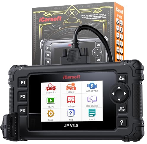iCarsoft JP V3.0(2025) Diagnosegerät OBD2 Scanner für Daewoo/Toyota/Honda/Mitsubishi/Suzuki/Mazda/Hyundai, Vollsystem Bidirektionales Scan-Werkzeug, 47 Resets Codeleser, Auto VIN, Kostenloses Update