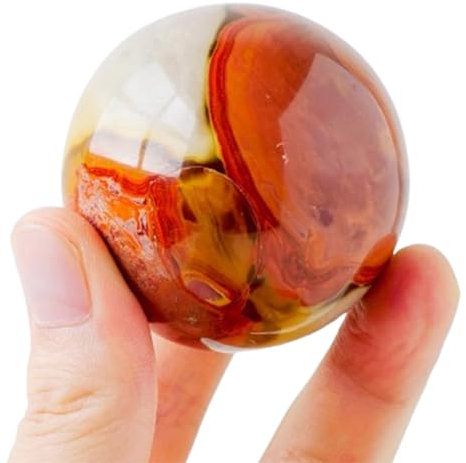 NHDVDVAV Ozean-Jaspis-Edelstein-Kristallkugel, runde Heilkristalle, dekorative Kugel, polierte Steine, Bergsammlung, Meditation, Hexerei, Heimdekoration,5~6cm