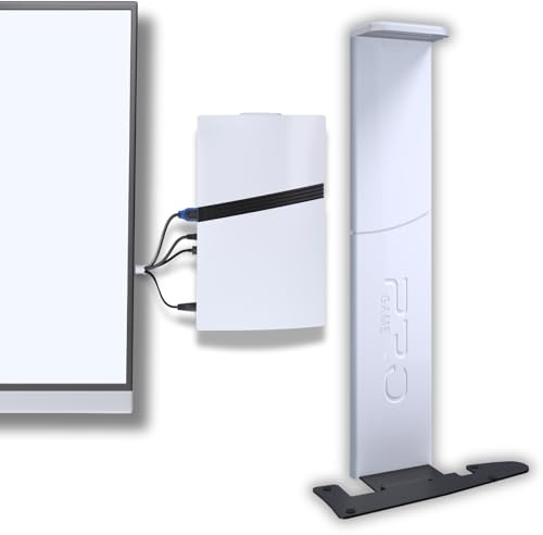 PAXO Premium PS5-PRO Support Mural pour Disque & numérique | Sortie du câble d'alimentation à Droite | Compatible avec Sony PlayStation 5 Pro, Accessoires PS5, PS5-Blanc