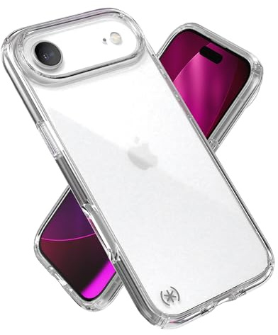 Speck Presidio Perfect Clear Hülle für iPhone 17 Air, schlanke Schutzhülle, Clear/Clear/Silver