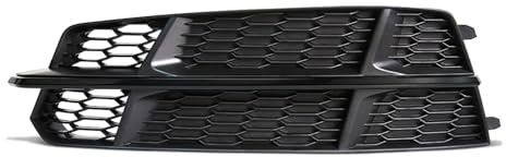 Front- & Kühlergrille 2 stücke Auto Vorderen Stoßfänger Licht Abdeckung Fit Für Audi A6 C7 A6L S-Linie 2015 2016 2017 2018 Hex grill 4G0807681AN(Black Left)