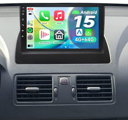 ACAVICA 9 IPS Android 15 Car Stereo Radio for Volvo XC90 MK1 2002-2014 | 4+64GB Head Unit, Bluetooth 5.4 WiFi 6, Wireless CarPlay Android Auto, GPS Navigation, Sat Nav DSP, FM/RDS, SWC, Rear Camera