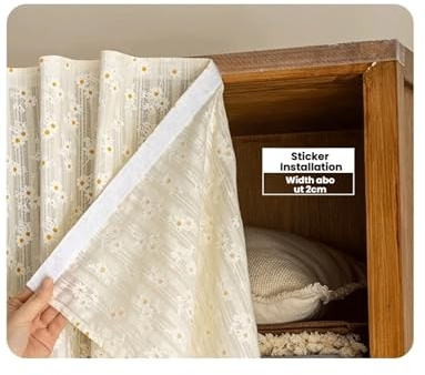 Generisch Schrankvorhang - Regalabdeckung for Kleiderschrank, Bücherregal & Aufbewahrung, dekoratives Stoffpaneel for offene Schränke (140x200cm/55x78in)(140x90cm)