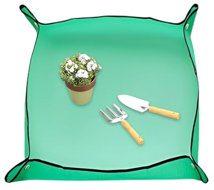 Repotting Teppich - 100x100 cm Faltbare Gartenmatte | Anbau Untersetzer - Für Hausbepflanzung Mähen Bewässerung Gartenarbeit