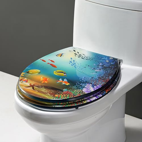 Zeihyeurus Toilettensitz Mit Schnellverschluss,Transparenter wc-Deckel aus kunstharz,Klodeckel Deckel transparent,Leiser Toilettensitz,Verdickte Stoßdämpfung,FüR Die Meisten Toiletten