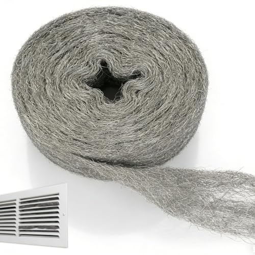 Zlokdraxy Lana de Acero 0000, 20M Lana de Acero para Proteger Contra Ratones, Relleno de Agujeros y Grietas en Paredes, Ideal para Limpieza y Pulido de Madera, Vidrio, Metal, Bronce y Cobre