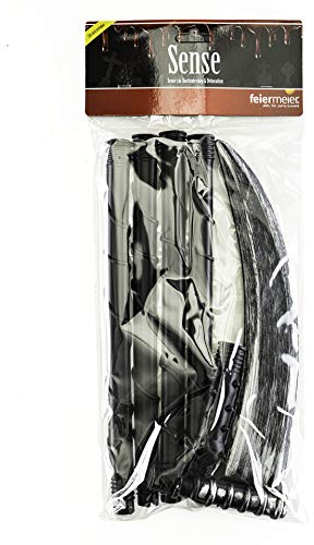 feiermeier® Sense zerlegbar platzsparend Grim Reaper: 6-teilig Länge: ca. 138cm für Halloween, Karneval Sensenmann, Kostümierung Tot wiederverwendbar infiziert