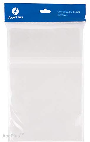 AcePlus 500 OPP Resealable Plastic Bags for Standard 14mm DVD Cases - Thin Economy Plastic for Retail Wrap