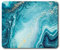 Aqua Teal Mouse Mat Pad - Art Deco Ink Swirl Effect Agate Marble Pattern Computer PC Laptop Gaming Office Home Desk 13254