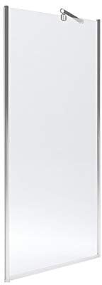 Adept Essentials 900mm End Panel for Wetroom Shower Screen with Corner Wall Support Bar, 6mm Safety Glass