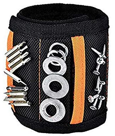 Marwotec extra starken Magnetisches Armband mit 15 kraftvollen Magneten verstellbares Klettband Magnetarmband zum Halten von Werkzeug/Schrauben/Bohrer/Nägel
