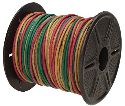 The Beadsmith Lederband - Gypsy Dyed Kinte - 1 mm Spule - 22,86 Meter - indisches Lederband ideal zum Flechten, Perlen, Halsketten, feine Schnürung, Haarschmuck & DIY Schmuckherstellung