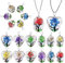 OOTSR 18 pezzi di fiori secchi trasparenti colori misti Lacework a forma di goccia perline rotonde a forma di cuore - pendenti in resina per gioielli fai da te,Cristallo
