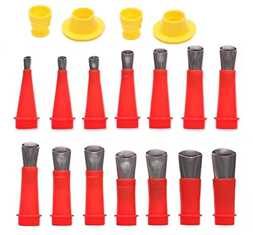 Bntaomle 18 Stück Edelstahl-Dichtungsdüsen-Applikator, Abdichtung, Klebstoff, Silikon-Dichtstoff, Finishing-Werkzeug, Küche, Badezimmer