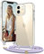 Vaykwo Handykette mit Band für Apple iPhone 12 Mini Hülle - Necklace Handyhülle - Transparente Case zum Umhängen mit Kameraschutz und Bildschirmschutz - Lila