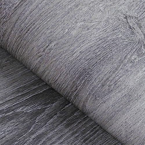FunStick 40CM x 12M Papel Adhesivo Madera para Muebles Gris Pegatinas de Pared Autoadhesivas PVC Engomada Autoadhesivo Decorativas Espesar Papel de Contacto para Cocina Mesa Armario Puerta Cajón