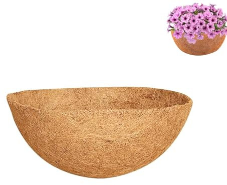 Panier suspendu en fibre de coco naturelle en forme de bol pour croissance de plantes et fleurs (25,4 cm)