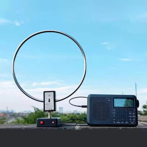 GA-800 Active Loop Antenna Short Wave Antenna 10KHz-159MHz HF Antenna Portable HF Receiving Antenna for Ham Radio