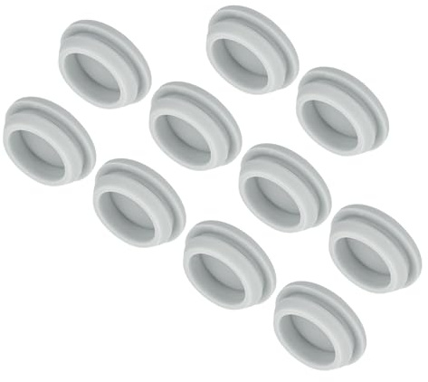 QUARKZMAN 10Pcs Cache Trou Meuble Bouchon Silicone 25mm Diamètre de Montage Gris Largeur de Rainure Étroite 2mm Joint de Panneau Rond pour Cloisons de Cuisine, Couvercle d'Étanchéité