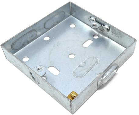 1 Gang 16mm Metal Pattress Box – Surface Mount with Earth Terminals for Electrical Faceplates (1)