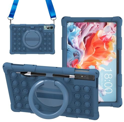 HminSen Case for REDMAGIC Nova Gaming Tablet 10.9 Inches, Kids Friendly Soft Silicone Adjustable Stand Cover for REDMAGIC Nova Model NP03J Tablet (Blue)