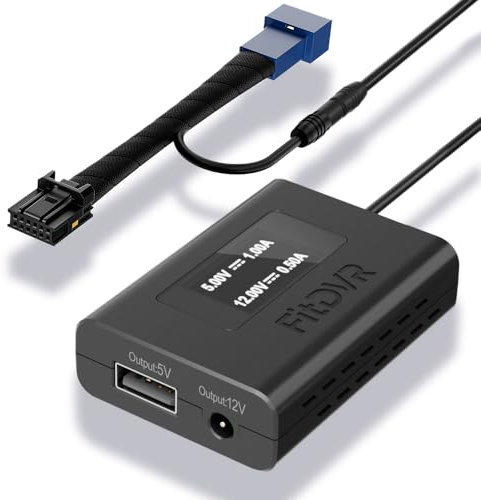 FitDVR Dash Cam Power Adapter (12-Pin) for Hyundai Tucson, Santa Cruz, Kona, Kia Sorento, Sportage 2022 2023 2024 2025, LED display USB Power Source, Easy to Install, 5V 12V Output (D3-052)
