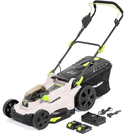 Murray Akku Rasenmäher 2x20V Li-Ion mit Induktionsmotor (2900/min) MU-BAT-LM43-KIT - 43cm Schnittbreite, 50L Fangkorb, 6-Fach Höhenverstellbar - Mulchfunktion, Rückwärtiger Graswurf