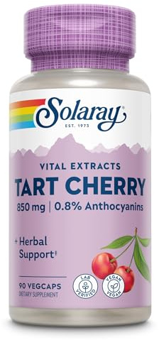 Solaray Sauerkirsche (Tart-Cherry) | 425 mg pro Kapsel | 90 Kapseln | laborgeprüft | glutenfrei | vegan | ohne Gentechnik | Nahrungsergänzungsmittel mit Antioxidantien & Nährstoffen