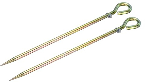 sourcing map 2 Pcs Ground Rod Colored Zinc Galvanized Grounding Pin 1.4ft Straight with Hole Grounding Stake for Antenna Satellite Dish Electric Fence