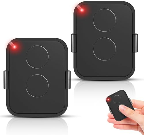 Wepai 433,92MHz Garagentor Handsender,2 Stück Fernbedienung für Era FLO2R,Garagenfernbedienung Kompatibel mit Automatisierten Empfängern, Schwarz