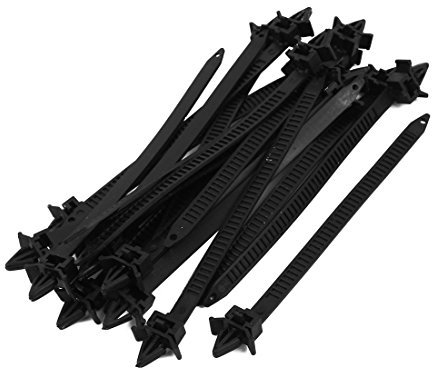 sourcingmap Nylon Winged End Push Mount Cable Ties 14.9x0.7cm 20Pcs Black