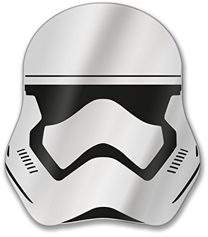 Paladone Espejo Star Wars Stormtrooper | Basado en la Nueva trilogía | Elegante diseño Reflectante Aficionados, Amigos y Familia, Multicolor, 0,5 x 30,6 x 33,9 cm