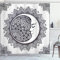 ABAKUHAUS Zodiaque Rideau de Douche, Boho Étoile Lune Mandala, Tissu Ensemble de Décor de Salle de Bain avec Crochets, 175 x 200 cm, Bleu foncé Blanc