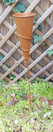 Konus am Stab Gartenstab Windlicht Gartenstecker Eisen Rost 90 cm