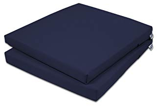 Rollmayer 2er Set Stuhlkissen Stuhlauflage Sitzkissen Sitzpolster Auflage für Stühle in Haus und Garten Kollektion Vivid (Dunkel Blau 16, 40x40x4cm)
