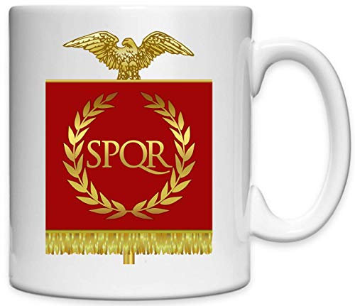 Atprints SPQR Roman Empire Red Banner Artwork Tazza in Ceramica Stampata