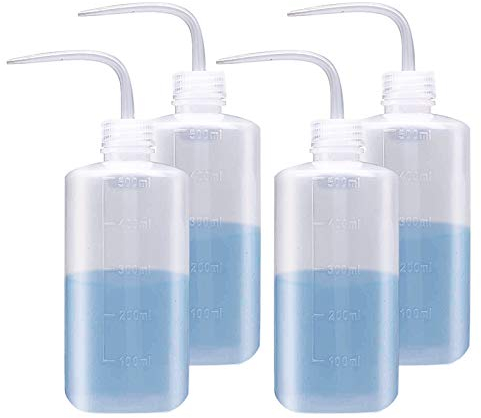 Dudu Cream 4 Stück 500ml Spritzflasche Laborflasche Waschflasche, Squeeze Flasche aus Kunststoff für Gartenarbeit, Industrie, Labor und Chemie