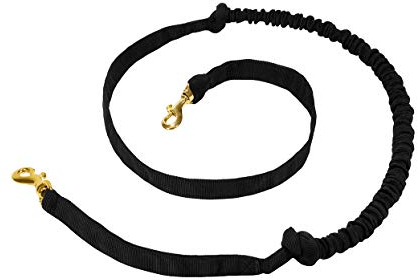 Hundezug Leine mit Ruckdämpfer für Zughundesport Canicross Dogscooter Bikejöring Dogtrekking - 142cm - Hund ab 20kg - Schwarz