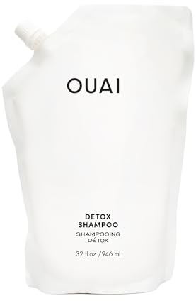 OUAI Detox Shampoo Refill Pouch. Clarifying Cleanse for Dirt, Oil, Product and Hard Water Buildup. Get Back to Super Clean, Soft and Refreshed Looks. (32 oz)