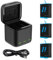 TELESIN caricabatterie a 3 canali con 3 batterie per GoPro Hero 11 10 9 Black, Caricabatteria tripla e scatola di immagazzinaggio di batteria con caricabatteria a 3 canali per GoPro Hero 11 Hero 10