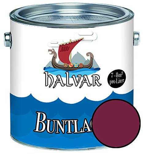 Halvar Barniz de color para madera y metal mate color violeta RAL 4001-4010 para madera, para interior y exterior, resistente a la intemperie y protección de larga duración perfecta (20 L, RAL 4004)