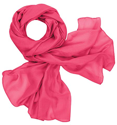 Tuopuda Foulard Châle Femme Écharpe pour Printemps Automne Hiver Mousseline Doux Etole Léger Longues Grandes Scarf pour Mariage Soirée Cocktail Fête Plage Cadeau d'anniversaire 180 x 70cm, Rose rouge