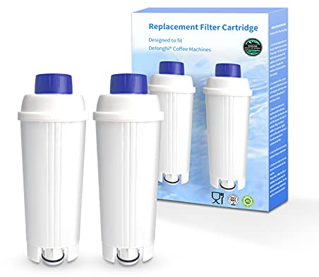 Somune Wasserfilter für Delongie Kaffeemaschinen DLSC002, Delongie Wasserfilter Filterpatrone Aktiv Kohle Weichspüler, Kompatibel mit Delongie ECAM, Esam, ETAM, BCO, EC.… (Weiß-2er)