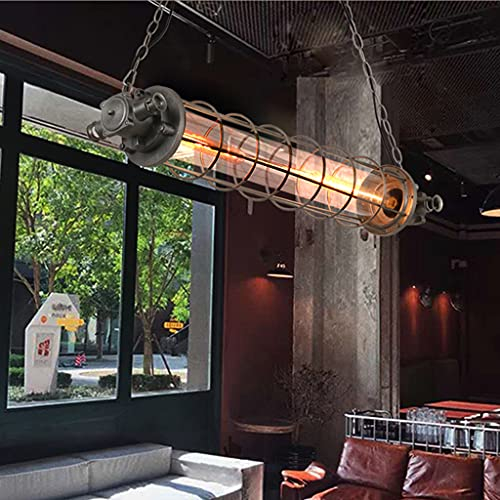 HYQJUNE Pendelleuchte Vintage E27 Industrie Hängeleuchte Retro Hängelampe Eisen-Stil Kronleuchter Wasserrohr Geformt Hängelampe Höhenverstellbar Esstisch Pendellampe Loft Bar Esszimmer Landhaus
