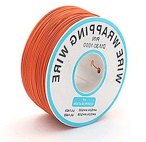 Orange 30AWG 0.25mm Solid Wire Colored Electrical Wire Cable Gauge Spool Hookup Wires Electronics Kit Stranded Tinned Copper Wire DIY Flexible and Soft