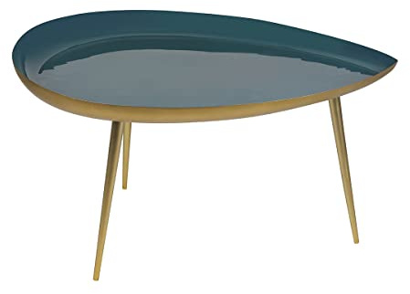 Miliboo Couchtisch blau lackierter Stahl Drop