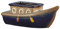 47th & Main Unique Shaped Ceramic Flower Pot Planter for Beach House Coastal Decor, 9 Long, Blue Boat