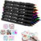 24 Fabric Pens and 7 Stencils - Fabric Markers Fabric Pens Permanent for Clothes Tshirt Plain Tote Bags Canvas Shoe Textile Markers Fabric Paint Pens for Adults kids Crafts Kit